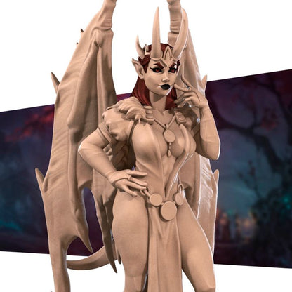 Cambion Sorceress, 2 Poses | Pinup | 32mm, 35mm Scale | Unpainted Miniature (Copy)