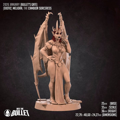 Cambion Sorceress, 2 Poses | Pinup | 32mm, 35mm Scale | Unpainted Miniature (Copy)