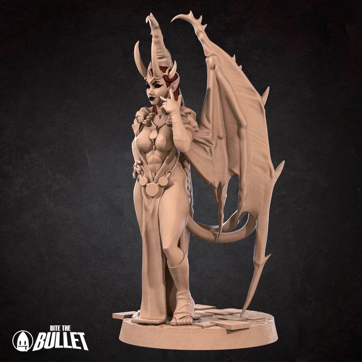 Cambion Sorceress, 2 Poses | Pinup | 32mm, 35mm Scale | Unpainted Miniature (Copy)