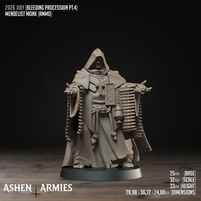 Mendelist Ammo Monk, Bleeding Procession - Bullet Crusade - Unpainted Miniature
