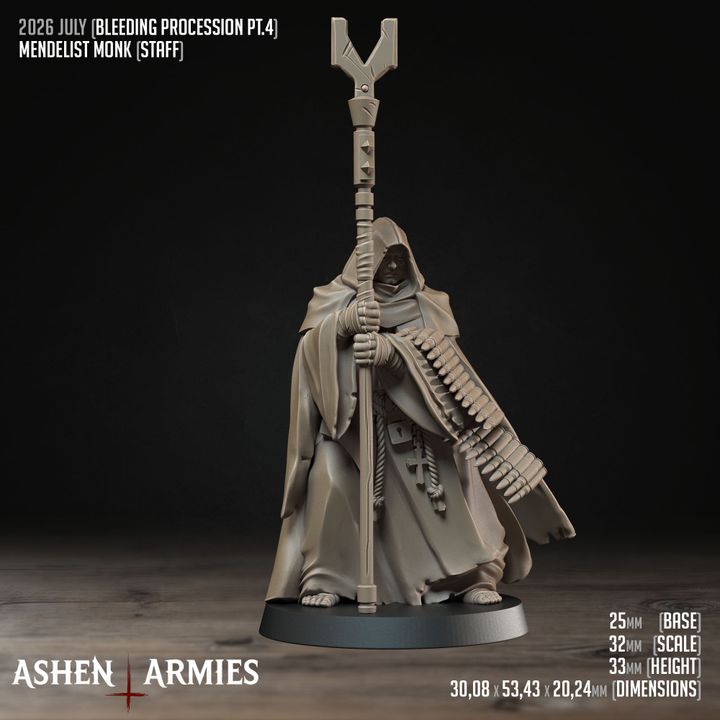 Mendelist Ammo Monk, Bleeding Procession - Bullet Crusade - Unpainted Miniature