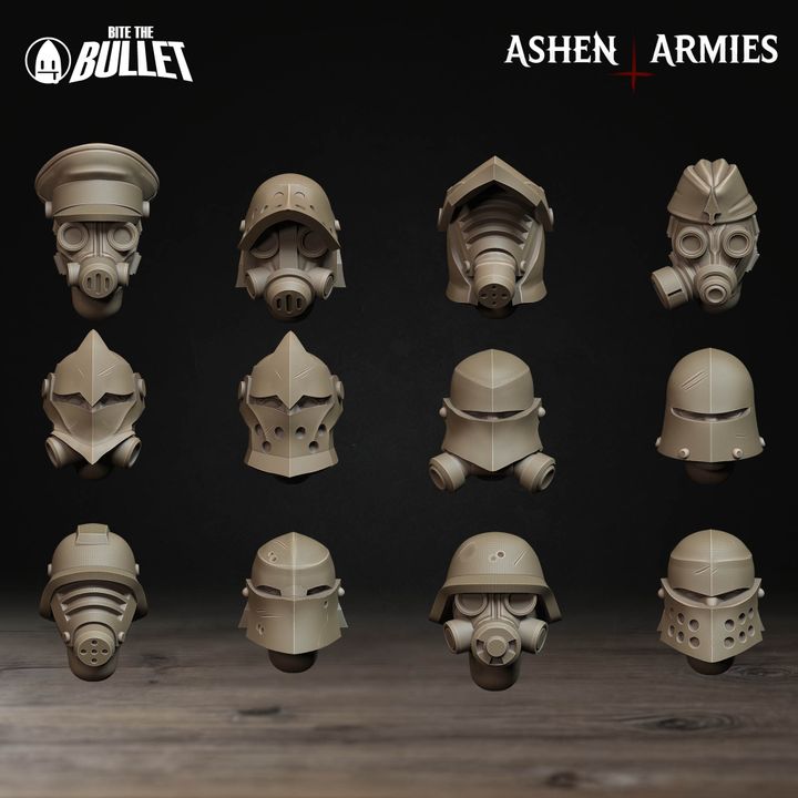 Modular Heads, Sanctified Legion - Bullet Crusade - Unpainted Miniature