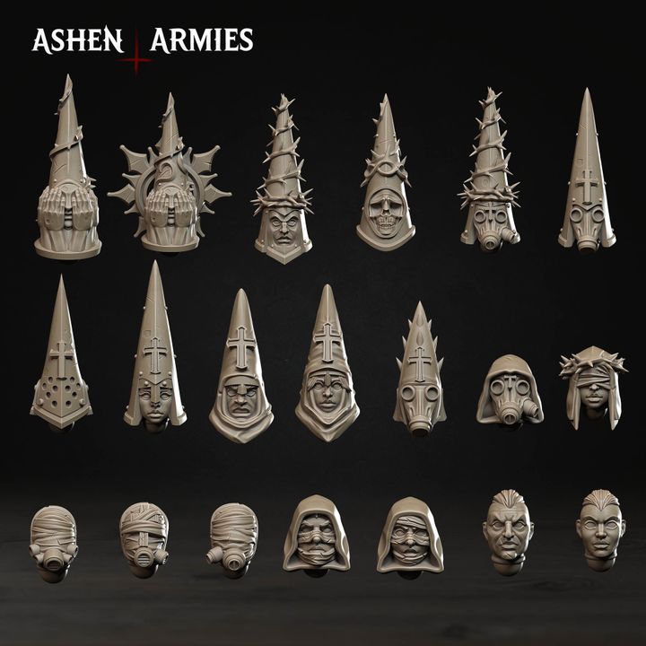 Modular Heads, Bleeding Procession - Bullet Crusade - Unpainted Miniature