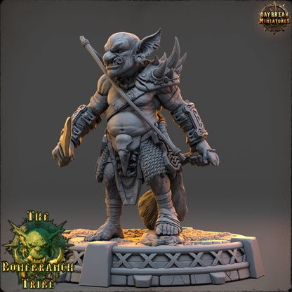 Narkz the Hollow, Goblin Hunter - The Bonebranch Tribe - Unpainted Miniature