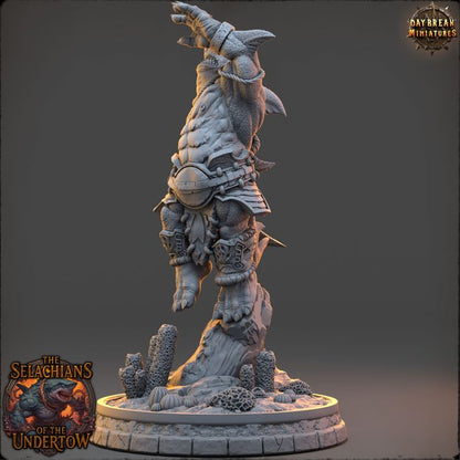 Nymor Spineslick, Sharkfolk - The Selachians of the Undertow - Unpainted Miniature