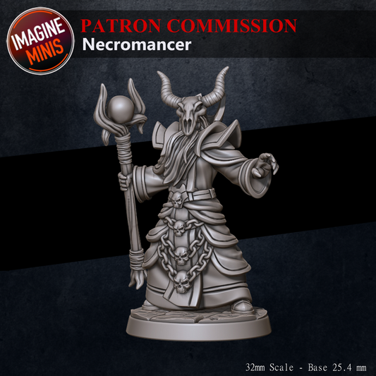 Necromancer with Skull Helm - Unpainted Miniature