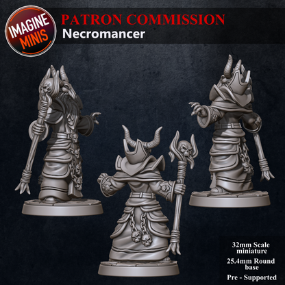 Necromancer with Skull Helm - Unpainted Miniature