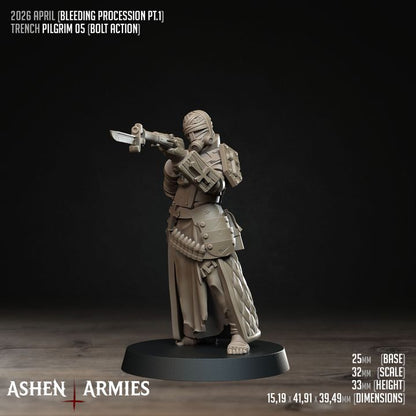 Trench Pilgrims, Bleeding Procession - Bullet Crusade - Unpainted Miniature