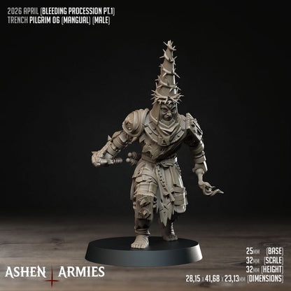 Trench Pilgrims, Bleeding Procession - Bullet Crusade - Unpainted Miniature