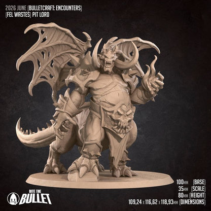 Pit Lord - Fel Wastes Set - 32mm, 35mm Scale - Unpainted Miniature