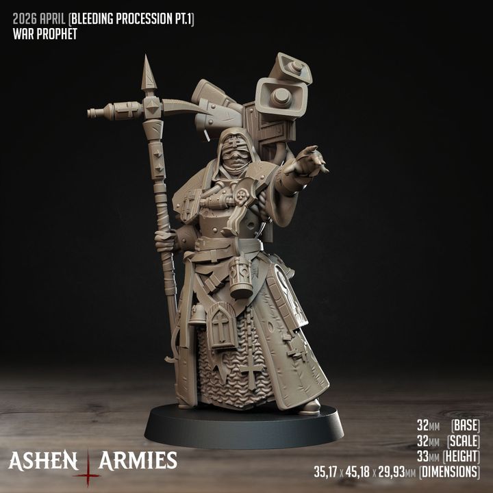 War Prophet, Bleeding Procession - Bullet Crusade - Unpainted Miniature