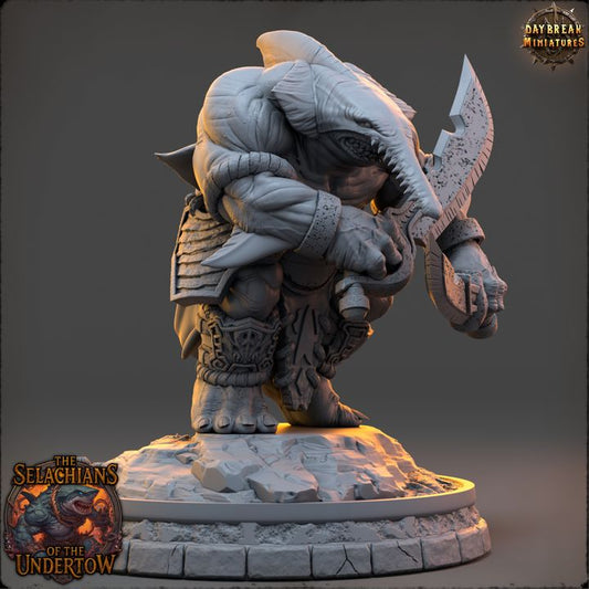 Ruun-Tal Driftbane, Sharkfolk - The Selachians of the Undertow - Unpainted Miniature