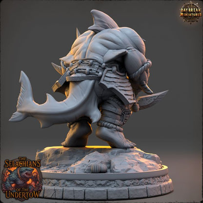 Ruun-Tal Driftbane, Sharkfolk - The Selachians of the Undertow - Unpainted Miniature