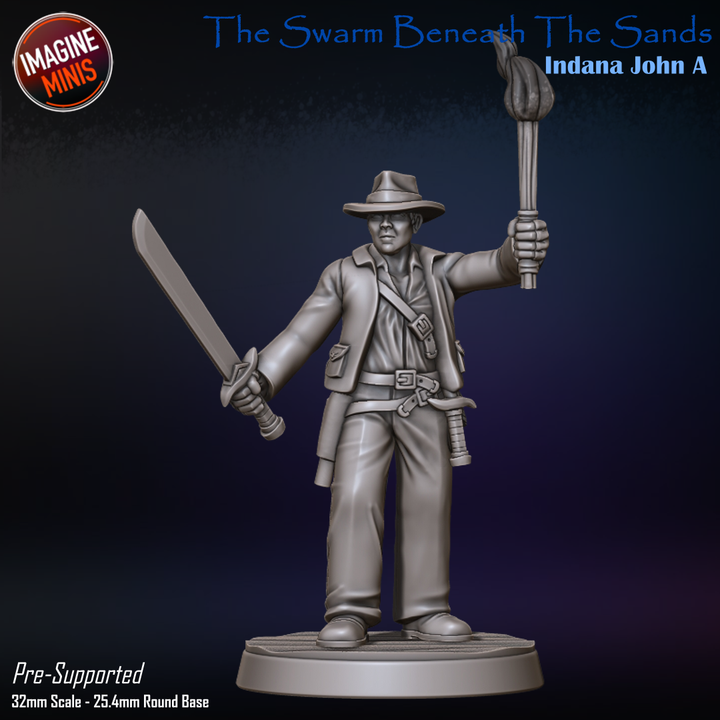 Human Explorer, Pose A - Swarm Beneath Sands - Unpainted Miniature