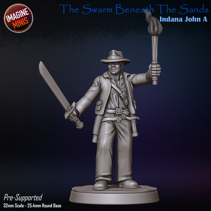 Human Explorer, Pose A - Swarm Beneath Sands - Unpainted Miniature