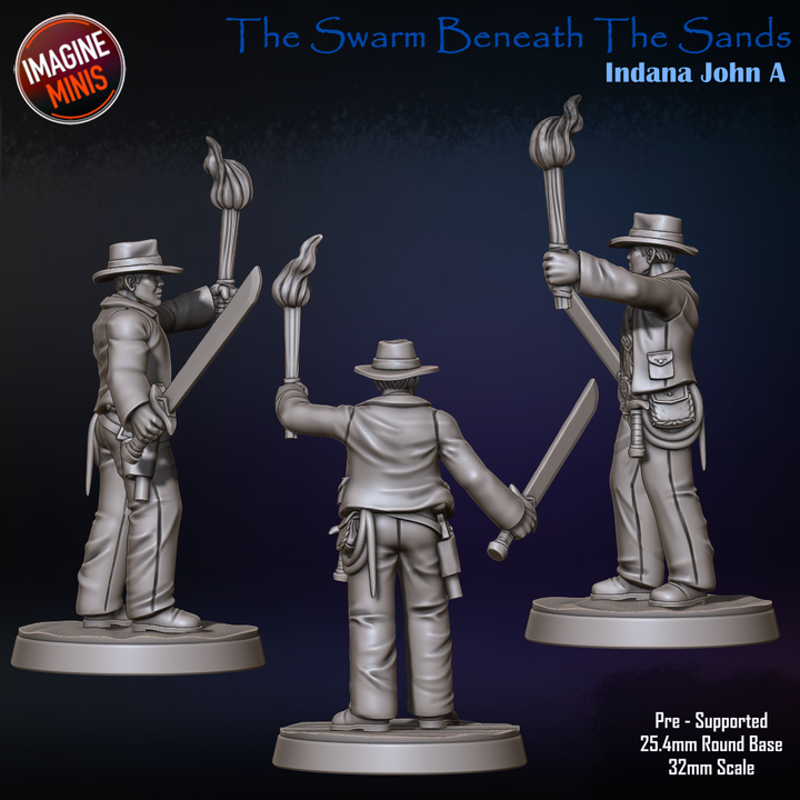 Human Explorer, Pose A - Swarm Beneath Sands - Unpainted Miniature