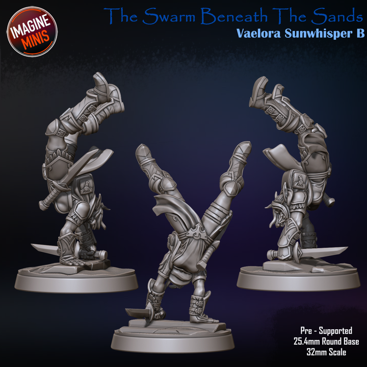 Vaelora Sunwhisper, Elf Rogue B - Swarm Beneath Sands - Unpainted Miniature
