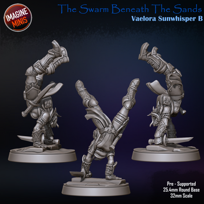 Vaelora Sunwhisper, Elf Rogue B - Swarm Beneath Sands - Unpainted Miniature