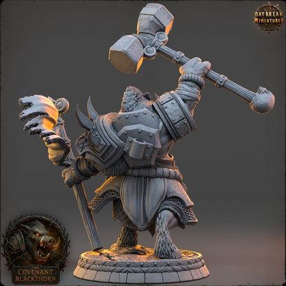 Sarnath Gloomhide, Boarfolk - The Covenant of Blackthorn - Unpainted Miniature