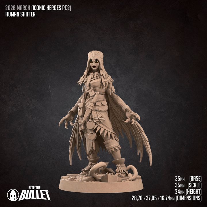Human Shifter | 32mm, 35mm Scale | Unpainted Miniature