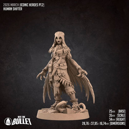 Human Shifter | 32mm, 35mm Scale | Unpainted Miniature