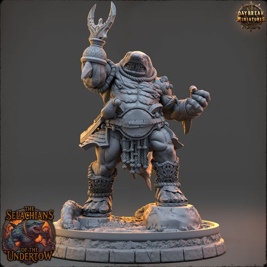 Skelith Nine-Gills, Sharkfolk - The Selachians of the Undertow - Unpainted Miniature