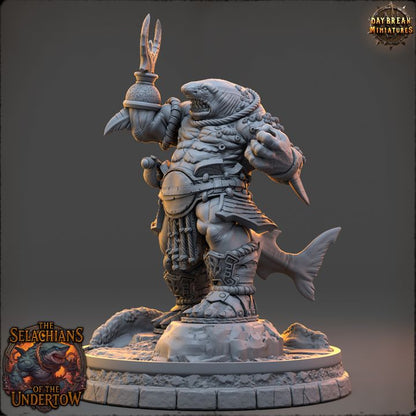 Skelith Nine-Gills, Sharkfolk - The Selachians of the Undertow - Unpainted Miniature