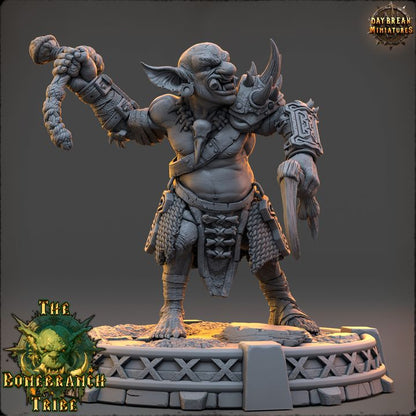 Snaggrik Cleavertooth, Goblin Shaman - The Bonebranch Tribe - Unpainted Miniature