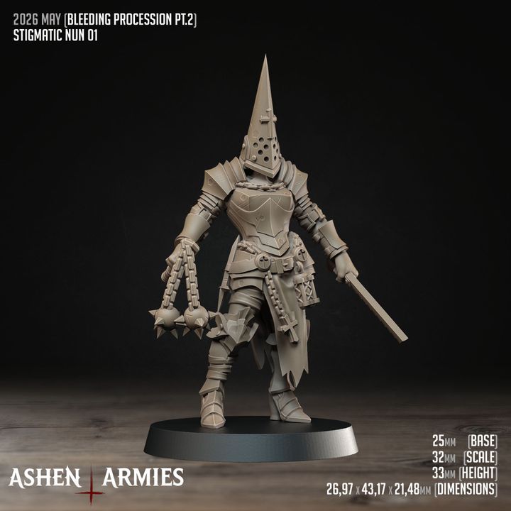 Stigmatic Nuns, Bleeding Procession - Bullet Crusade - Unpainted Miniature