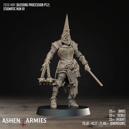 Stigmatic Nuns, Bleeding Procession - Bullet Crusade - Unpainted Miniature