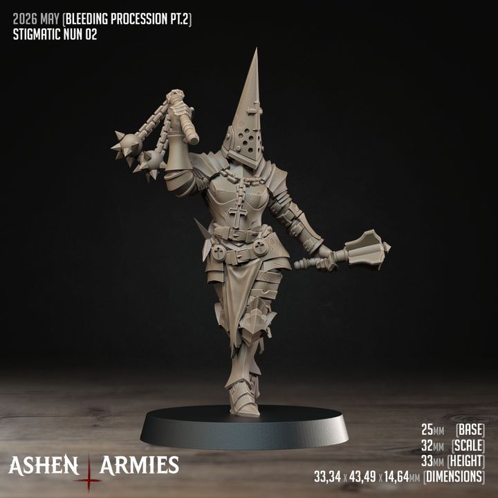 Stigmatic Nuns, Bleeding Procession - Bullet Crusade - Unpainted Miniature