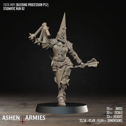 Stigmatic Nuns, Bleeding Procession - Bullet Crusade - Unpainted Miniature