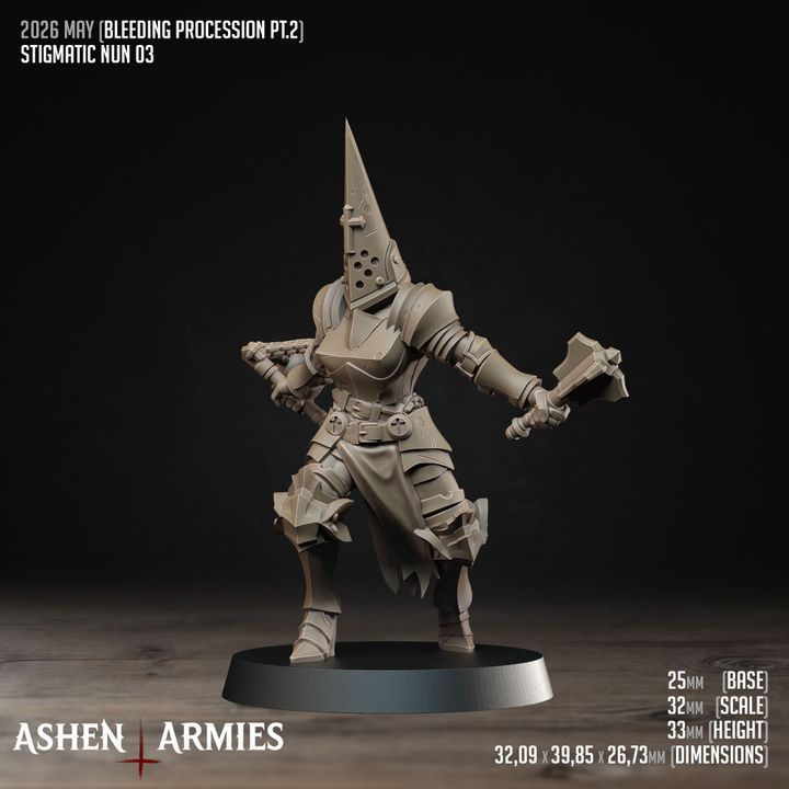 Stigmatic Nuns, Bleeding Procession - Bullet Crusade - Unpainted Miniature
