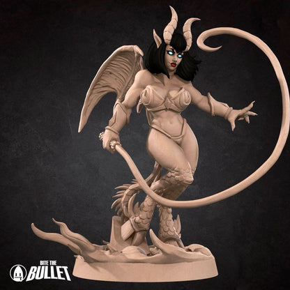 Mara, Succubus Mistress, Pinup - 32mm, 35mm Scale - Unpainted Miniature
