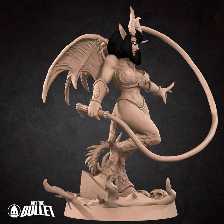 Mara, Succubus Mistress, Pinup - 32mm, 35mm Scale - Unpainted Miniature
