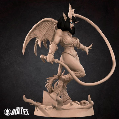 Mara, Succubus Mistress, Pinup - 32mm, 35mm Scale - Unpainted Miniature