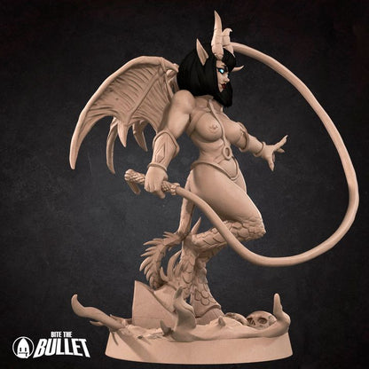 Mara, Succubus Mistress, Pinup - 32mm, 35mm Scale - Unpainted Miniature