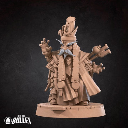 Gnome Summoner with Eidolon | 32mm, 35mm Scale | Unpainted Miniature