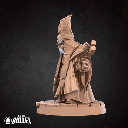 Gnome Summoner with Eidolon | 32mm, 35mm Scale | Unpainted Miniature