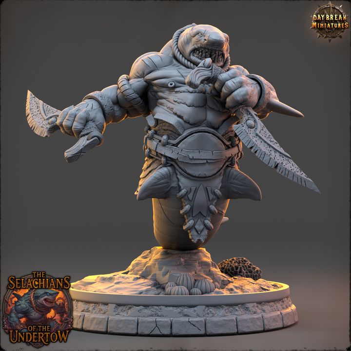 Thal Korrun, Sharkfolk - The Selachians of the Undertow - Unpainted Miniature