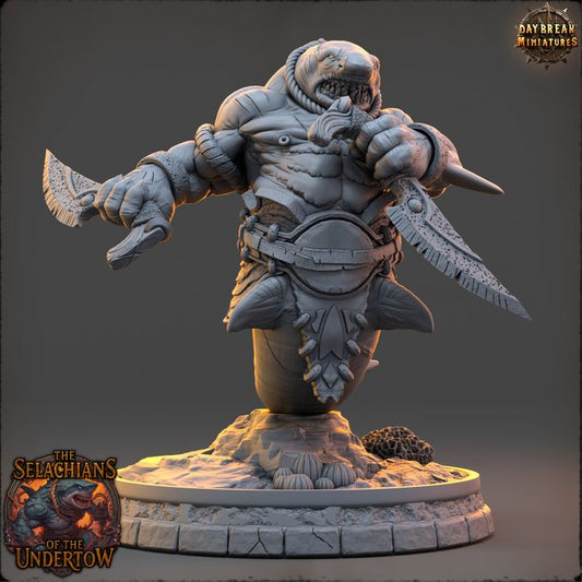 Thal Korrun, Sharkfolk - The Selachians of the Undertow - Unpainted Miniature