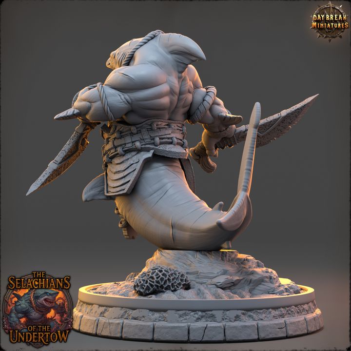 Thal Korrun, Sharkfolk - The Selachians of the Undertow - Unpainted Miniature