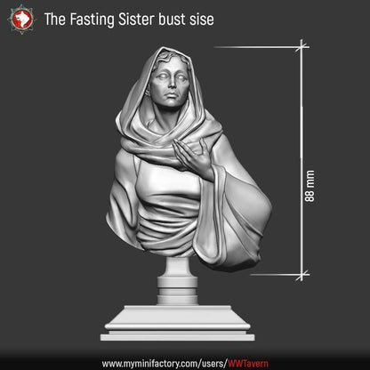 Fasting Sister - Unpainted Miniature Bust