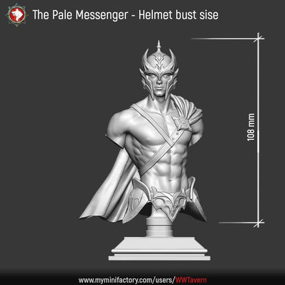 The Pale Messenger, Helmet and Cloak - Unpainted Miniature Bust
