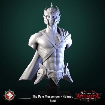 The Pale Messenger, Helmet and Cloak - Unpainted Miniature Bust