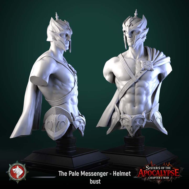 The Pale Messenger, Helmet and Cloak - Unpainted Miniature Bust