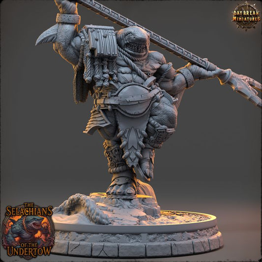 Thressik of the Deep, Sharkfolk - The Selachians of the Undertow - Unpainted Miniature