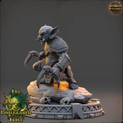 Thrizz Sharpnose, Goblin Fighter - The Bonebranch Tribe - Unpainted Miniature
