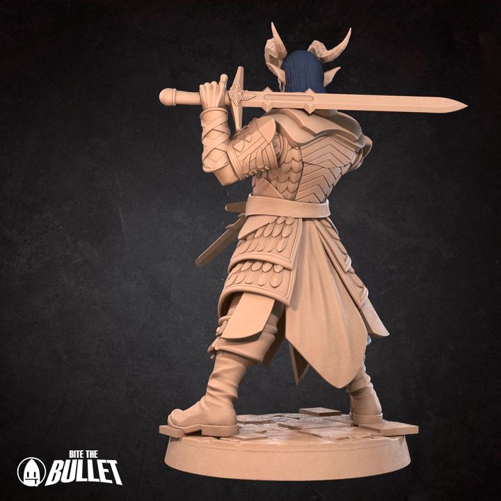 Tiefling Oathbreaker Paladin | 32mm, 35mm Scale | Unpainted Miniature