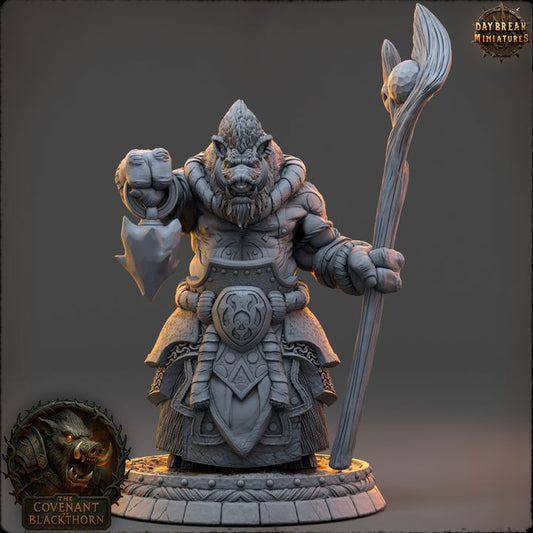 Tornak the Gorebound, Boarfolk - The Covenant of Blackthorn - Unpainted Miniature